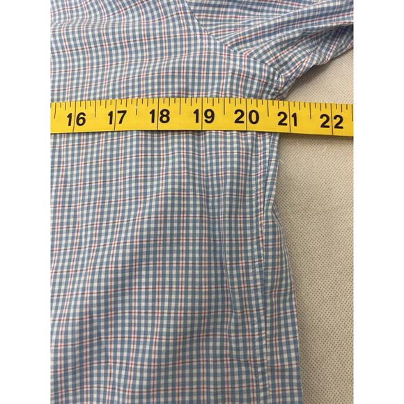 Vineyard Vines Shirt Small Check Blue Cooper Performance Button Up - Picture 5 of 7
